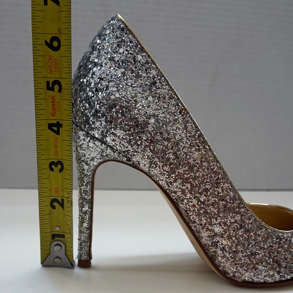 Marc Fisher Silver Glitter Pumps Pointed Toe Stiletto Wedding Party Heals 7.5 - Picture 14 of 14